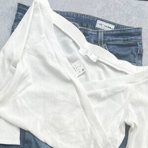 White Blouse, Jeans, Heels Outfit